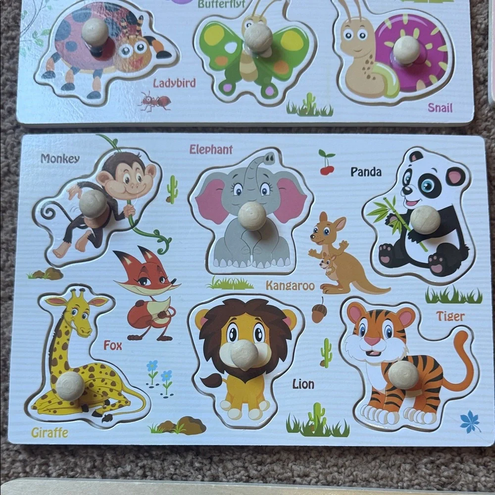 Animal and Shape Wooden Puzzle Set for Kids - Picture 3 of 7